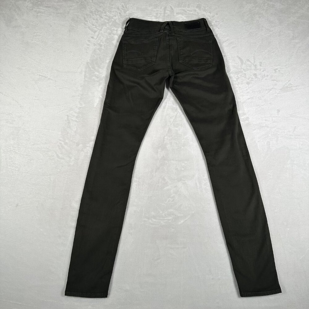 G Star Raw Jeans Women Size W25 L32 Olive Green Skinny 100% Cotton 5-Pockets GUC - Picture 10 of 12